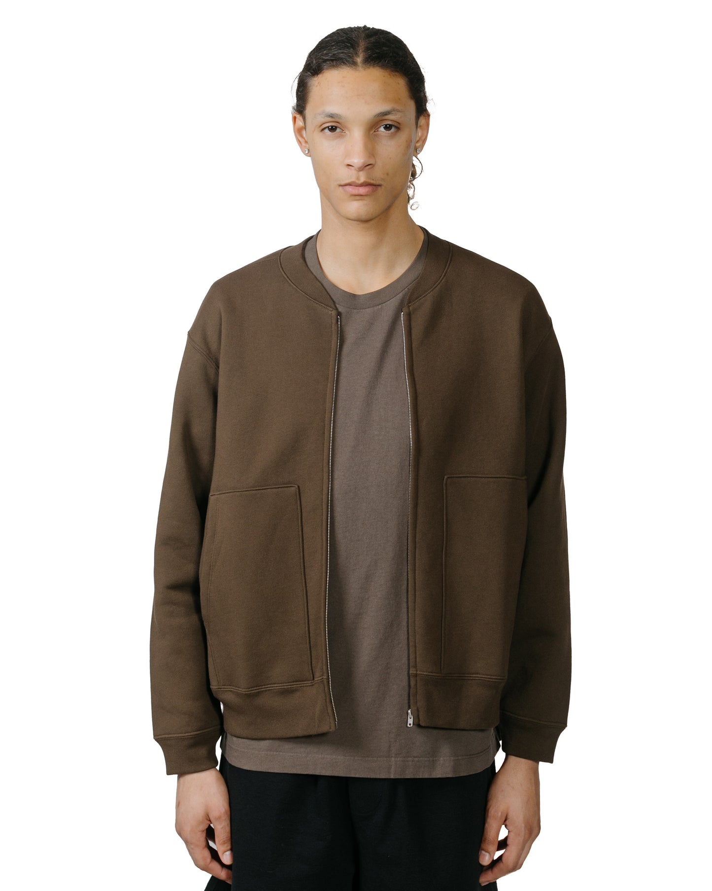 lost & found Lady White Co. Lady White Co. Zip Crew Neck Bark