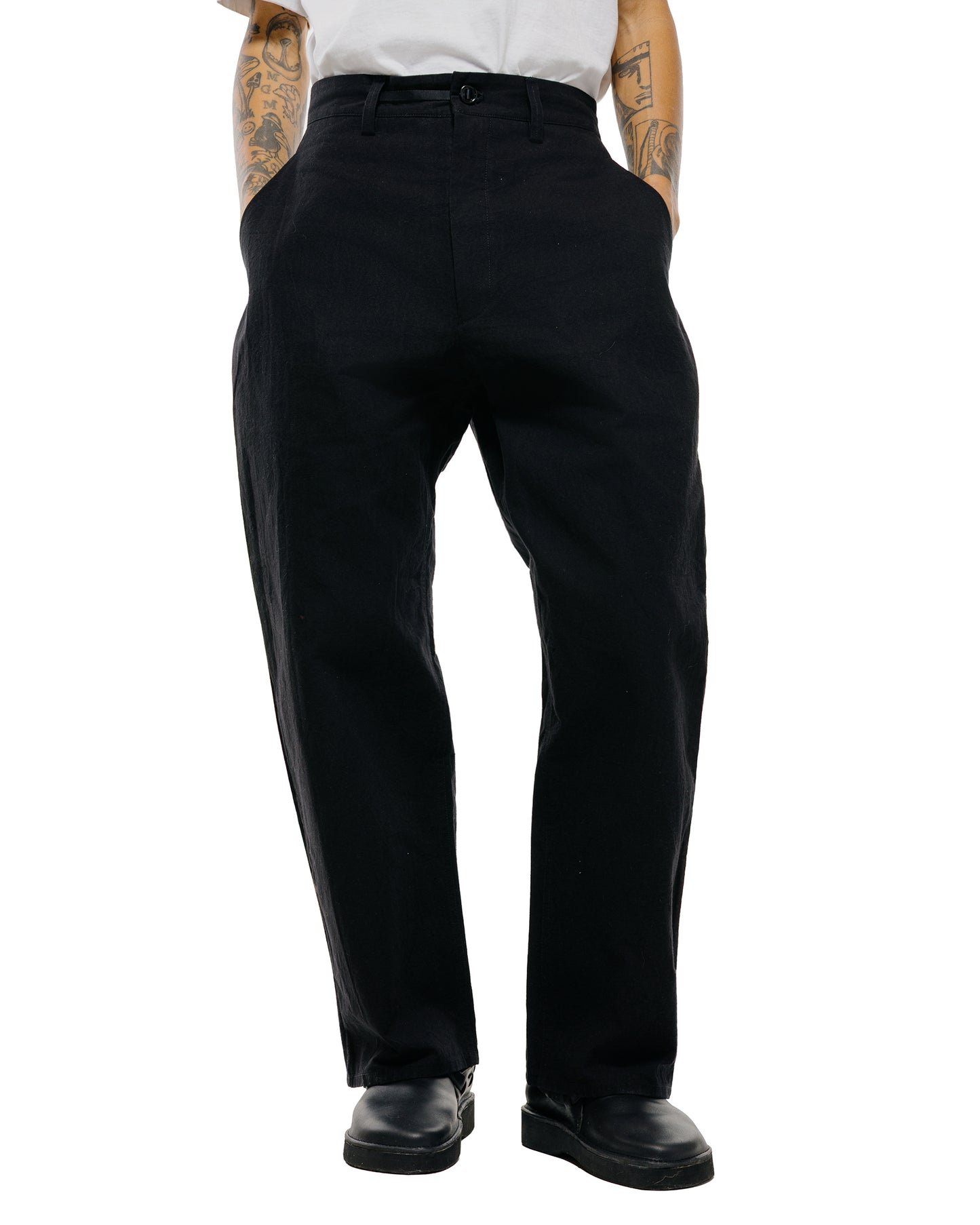 lost & found MAN-TLE MAN-TLE R0P4 Wide Pants Black Wax