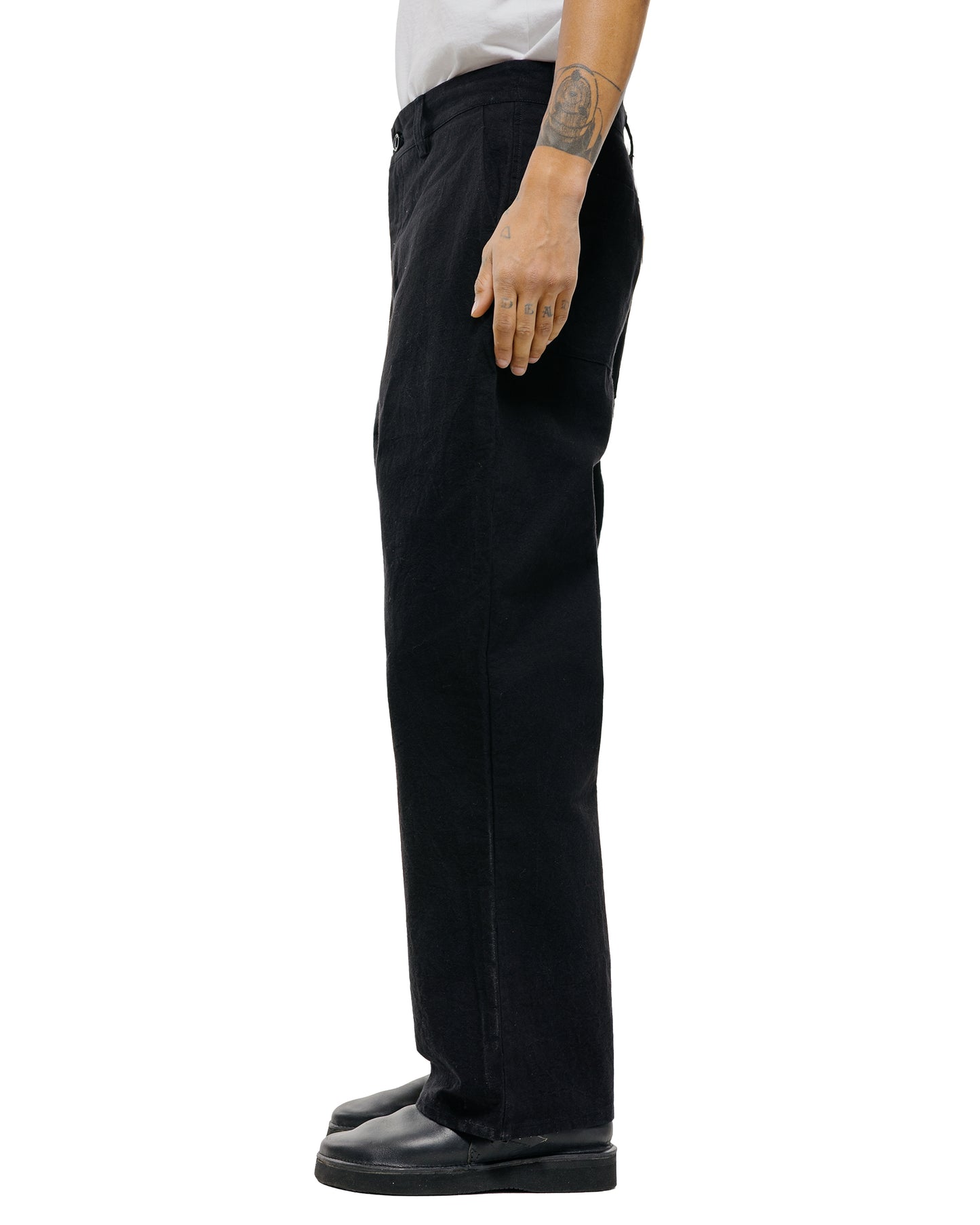 lost & found MAN-TLE MAN-TLE R0P4 Wide Pants Black Wax