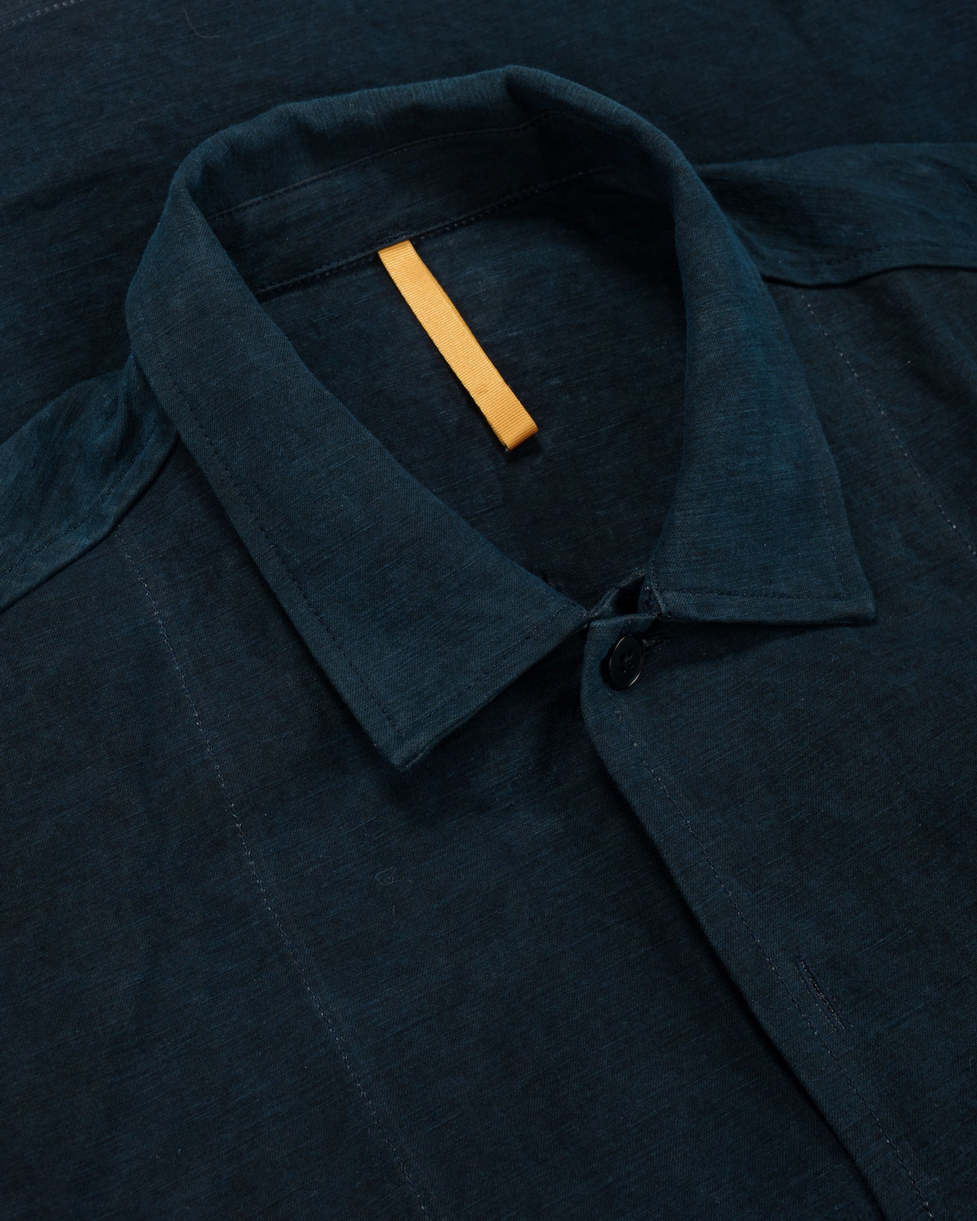 lost & found MAN-TLE MAN-TLE R20S5 'Shop Shirt' Sumi Indigo Hemp Cloth