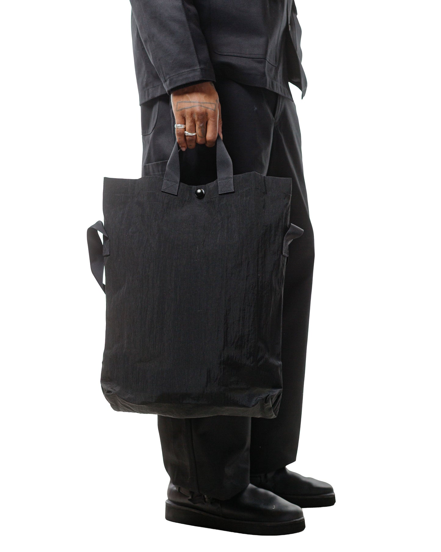 lost & found MAN-TLE MAN-TLE R0B1 'Multi Handle Tote' Black Nylon