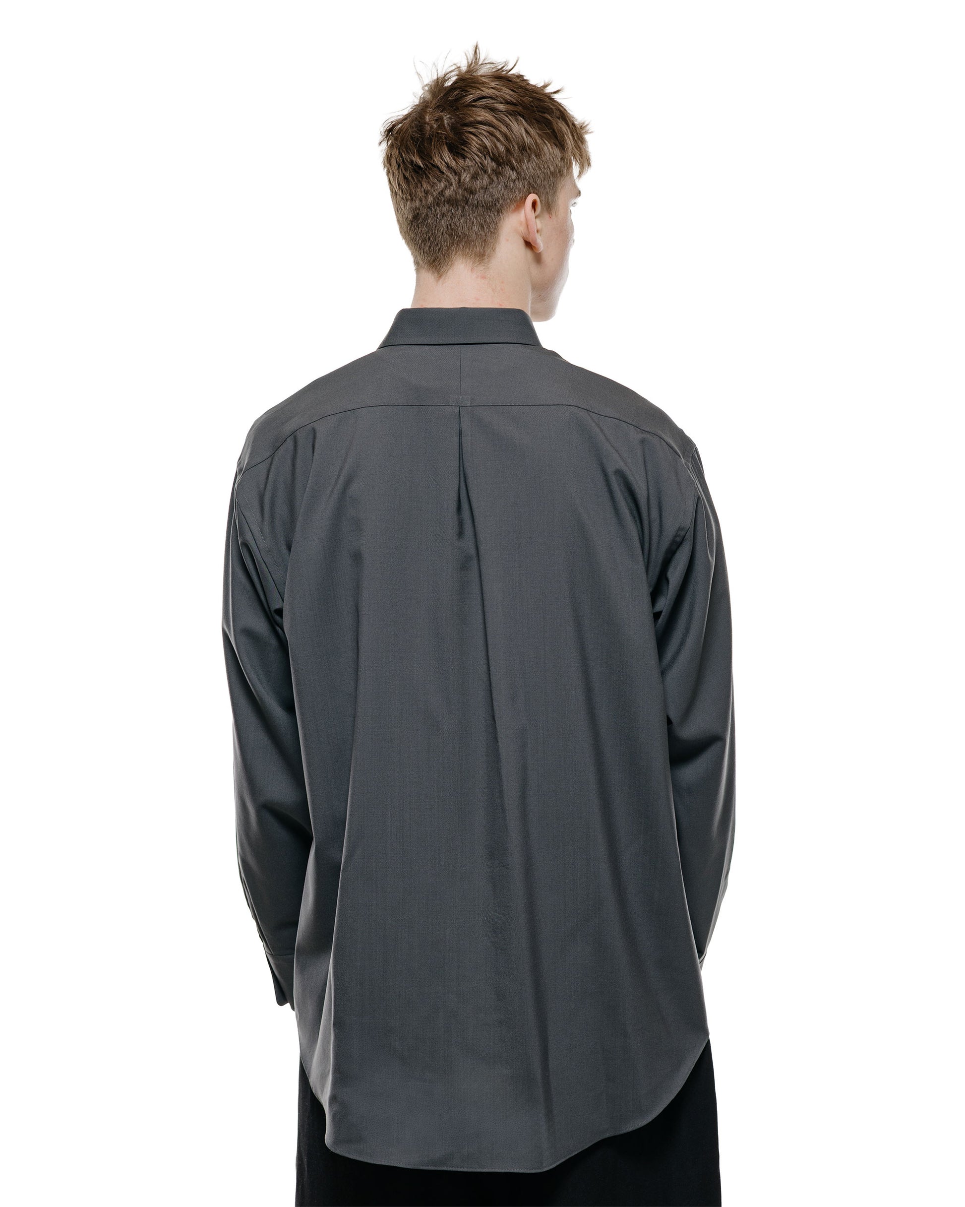 lost & found MARKAWARE MARKAWARE Comfort Fit Shirt Organic Wool 2/80 Tropical Charcoal