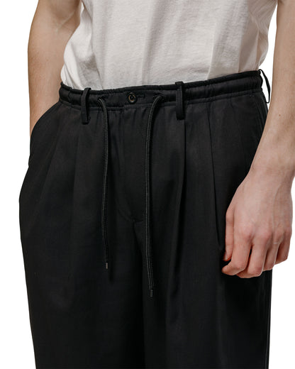 lost & found MARKAWARE MARKAWARE Triple Pleated Easy Trousers Organic Cotton Voile Yarn Twill Black