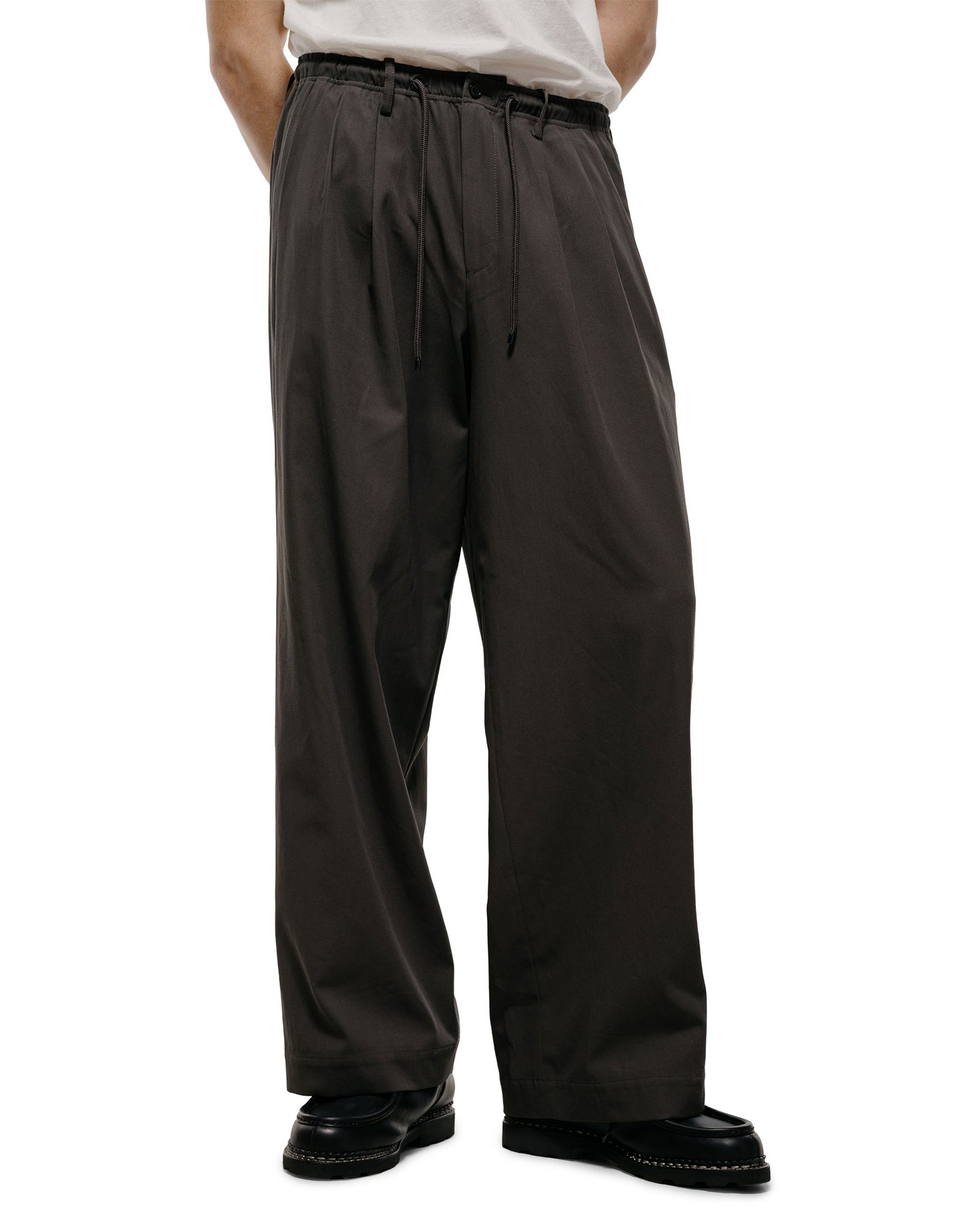 lost & found MARKAWARE MARKAWARE Triple Pleated Easy Trousers Organic Cotton Voile Yarn Twill Charcoal