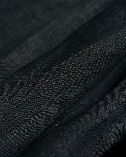 lost & found MARKAWARE MARKAWARE Classic Fit Two Tuck Easy Trousers Hemp Shirting Black