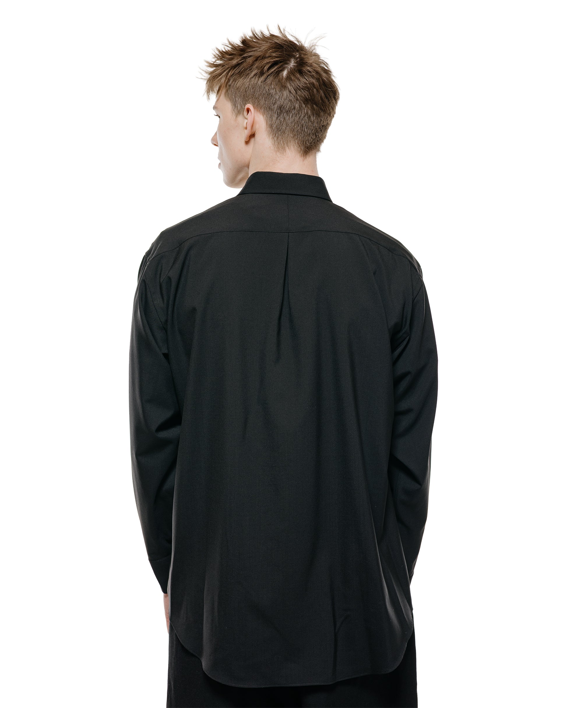 lost & found MARKAWARE MARKAWARE Comfort Fit Shirt Organic Wool 2/80 Tropical Black