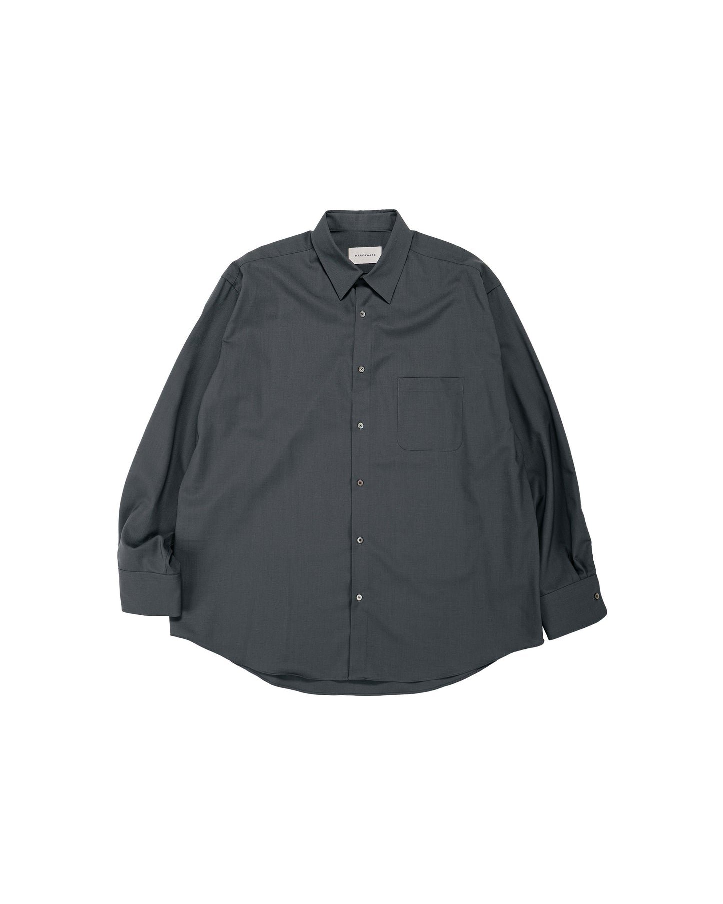 lost & found MARKAWARE MARKAWARE Comfort Fit Shirt Organic Wool 2/80 Tropical Charcoal