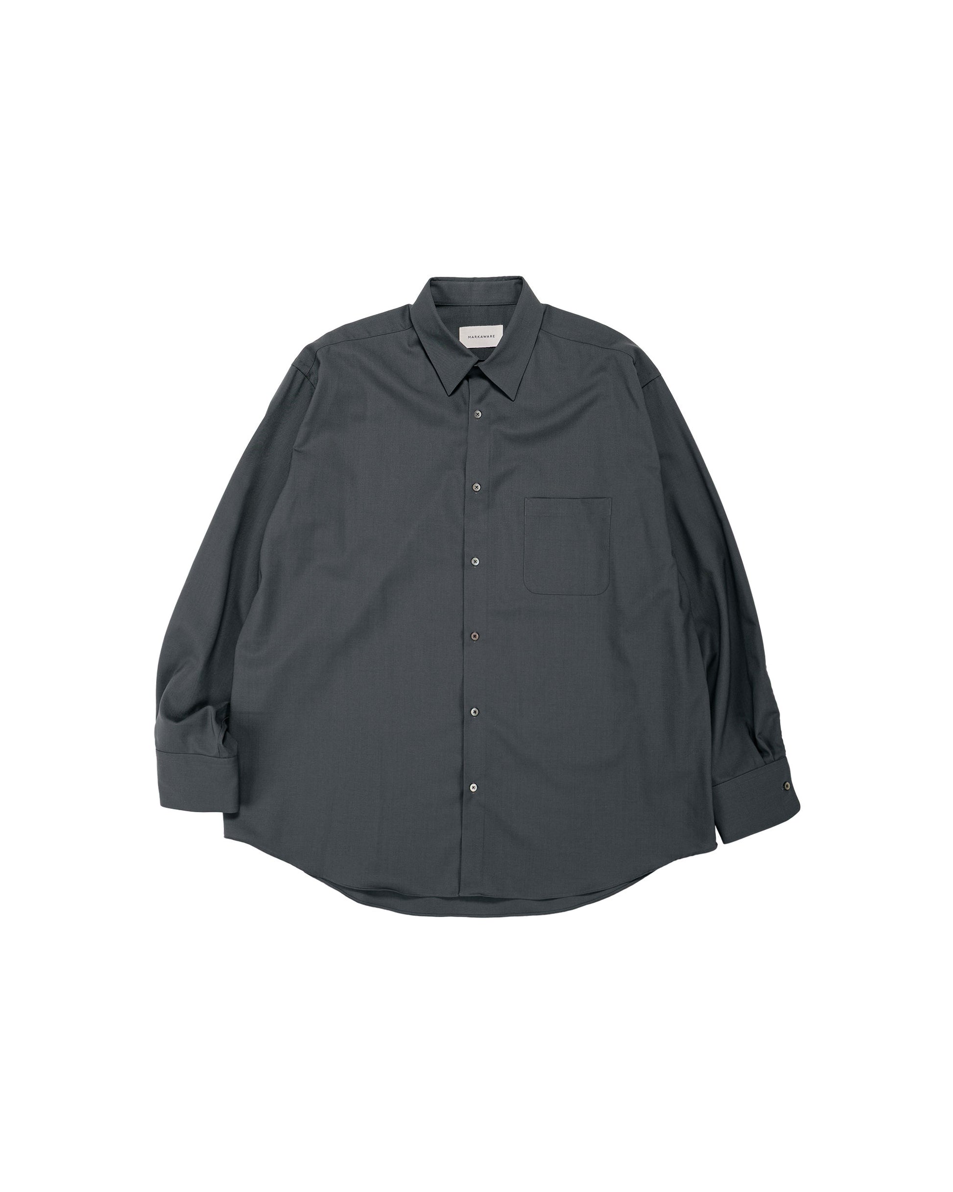 lost & found MARKAWARE MARKAWARE Comfort Fit Shirt Organic Wool 2/80 Tropical Charcoal