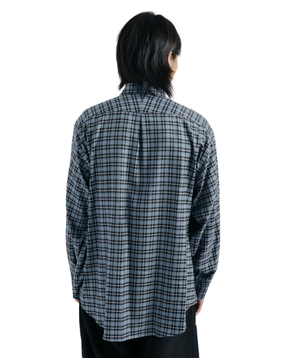 MARKAWARE Comfort Fit Shirt Organic Wool Viyella Check Blue Check
