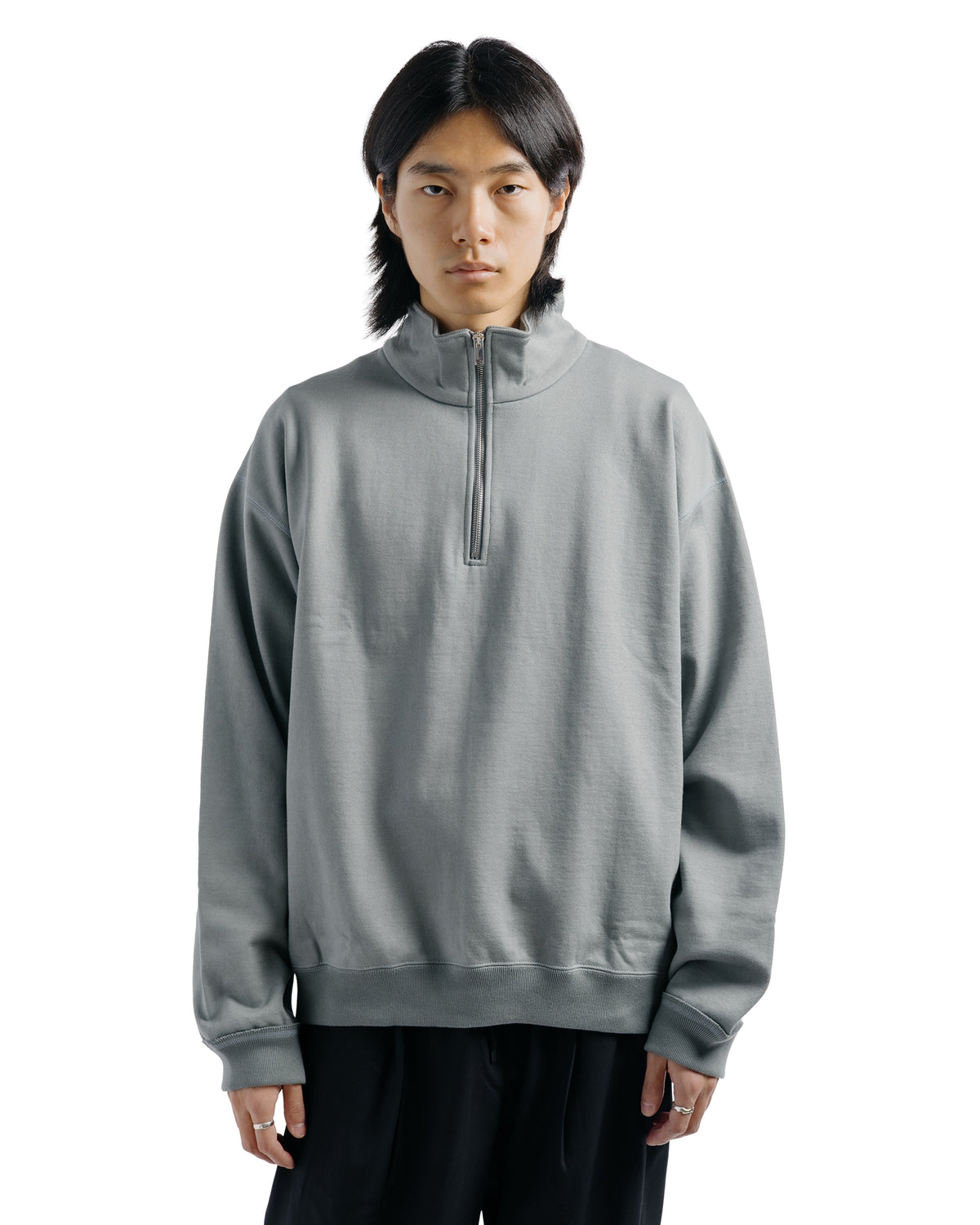 MARKAWARE Comfort Half Zip Organic Cotton Heavy Fleece Sage Green