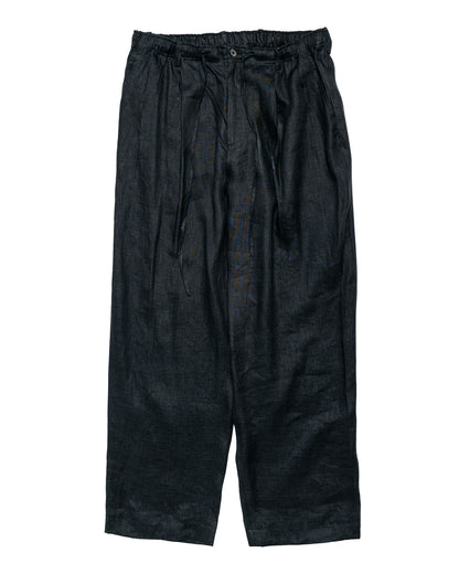 lost & found MARKAWARE MARKAWARE Double Pleated Easy Trousers Hemp Shirting Black