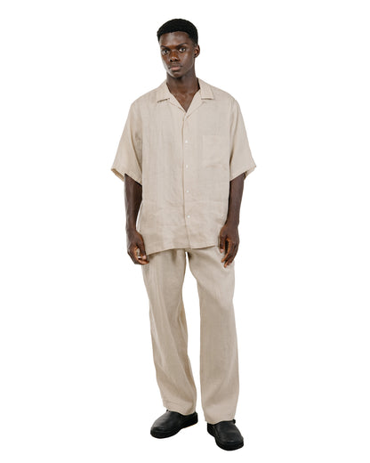 lost & found MARKAWARE MARKAWARE Double Pleated Easy Trousers Hemp Shirting Taupe