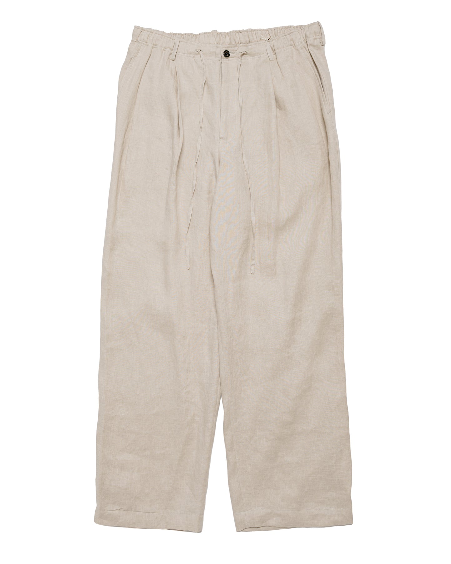 lost & found MARKAWARE MARKAWARE Double Pleated Easy Trousers Hemp Shirting Taupe