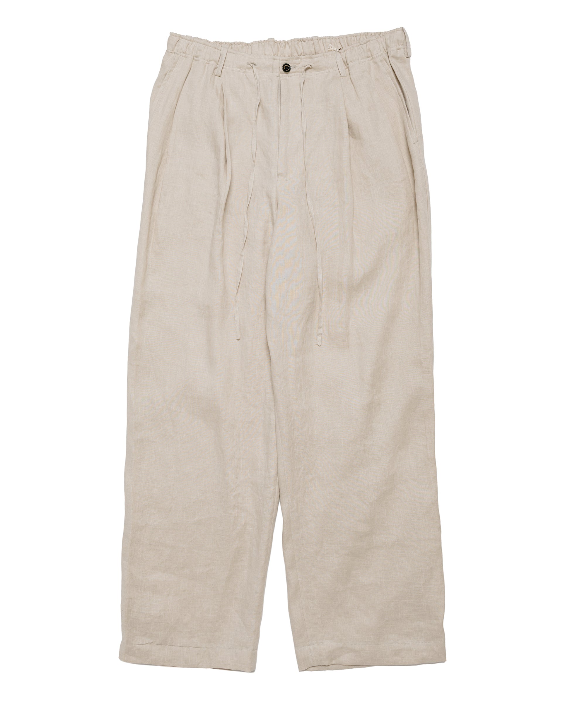 lost & found MARKAWARE MARKAWARE Double Pleated Easy Trousers Hemp Shirting Taupe