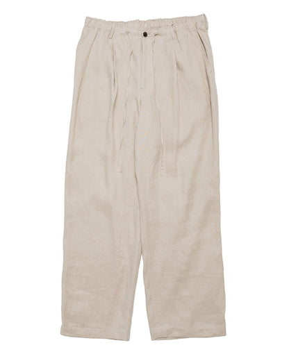 lost & found MARKAWARE MARKAWARE Double Pleated Easy Trousers Hemp Shirting Taupe
