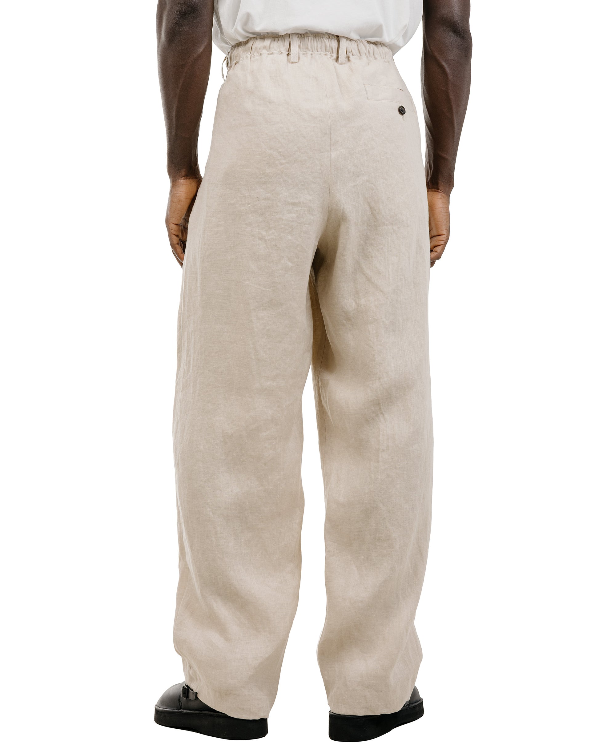 lost & found MARKAWARE MARKAWARE Double Pleated Easy Trousers Hemp Shirting Taupe