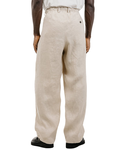 lost & found MARKAWARE MARKAWARE Double Pleated Easy Trousers Hemp Shirting Taupe