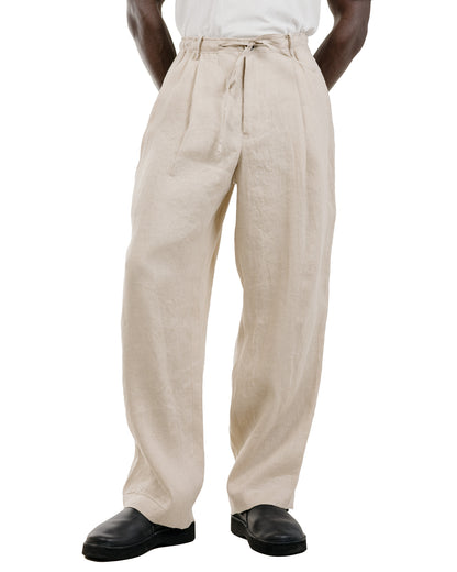 lost & found MARKAWARE MARKAWARE Double Pleated Easy Trousers Hemp Shirting Taupe