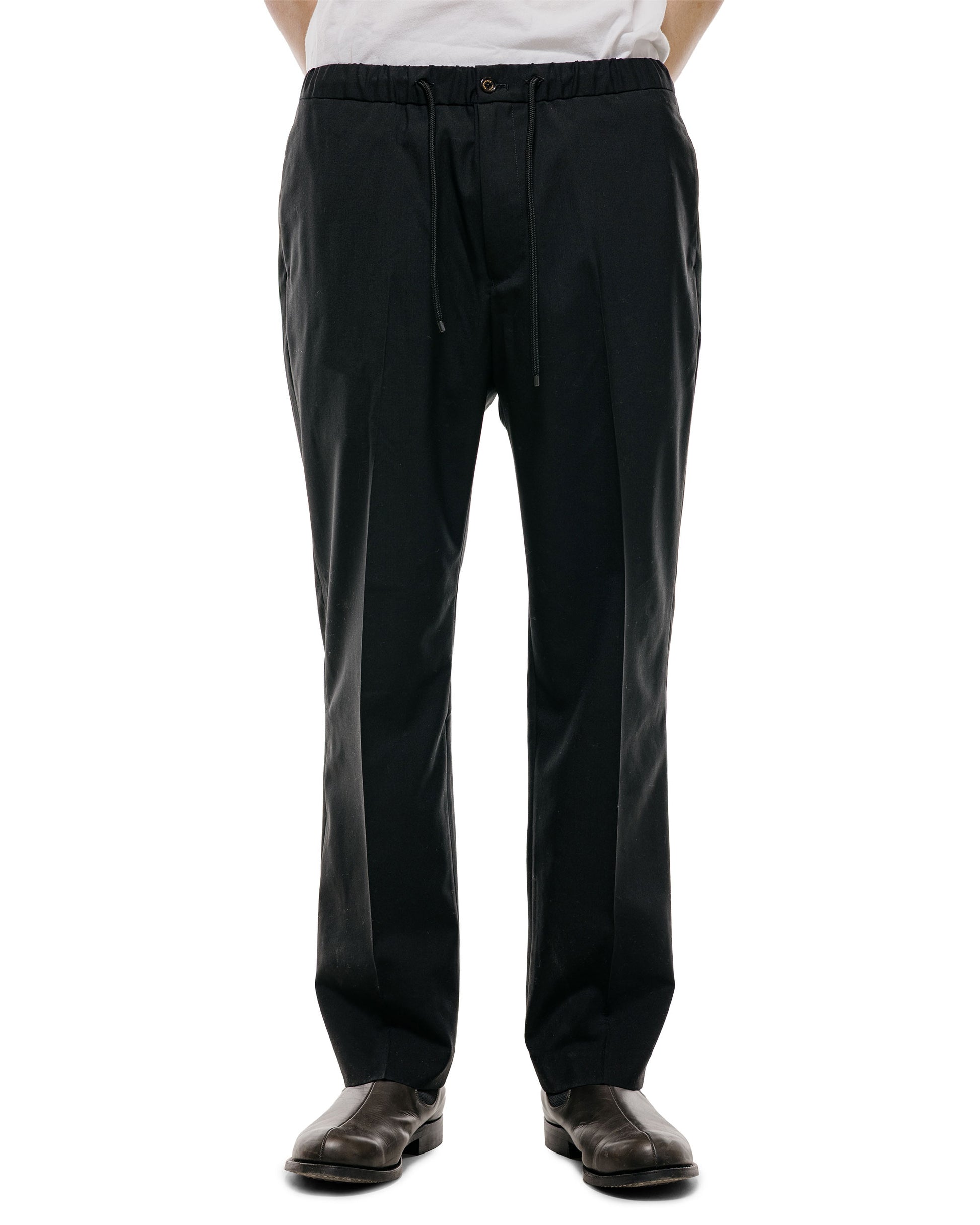 lost & found MARKAWARE MARKAWARE Flat Tapered Easy Trousers Organic Wool 2/80 Tropical Black