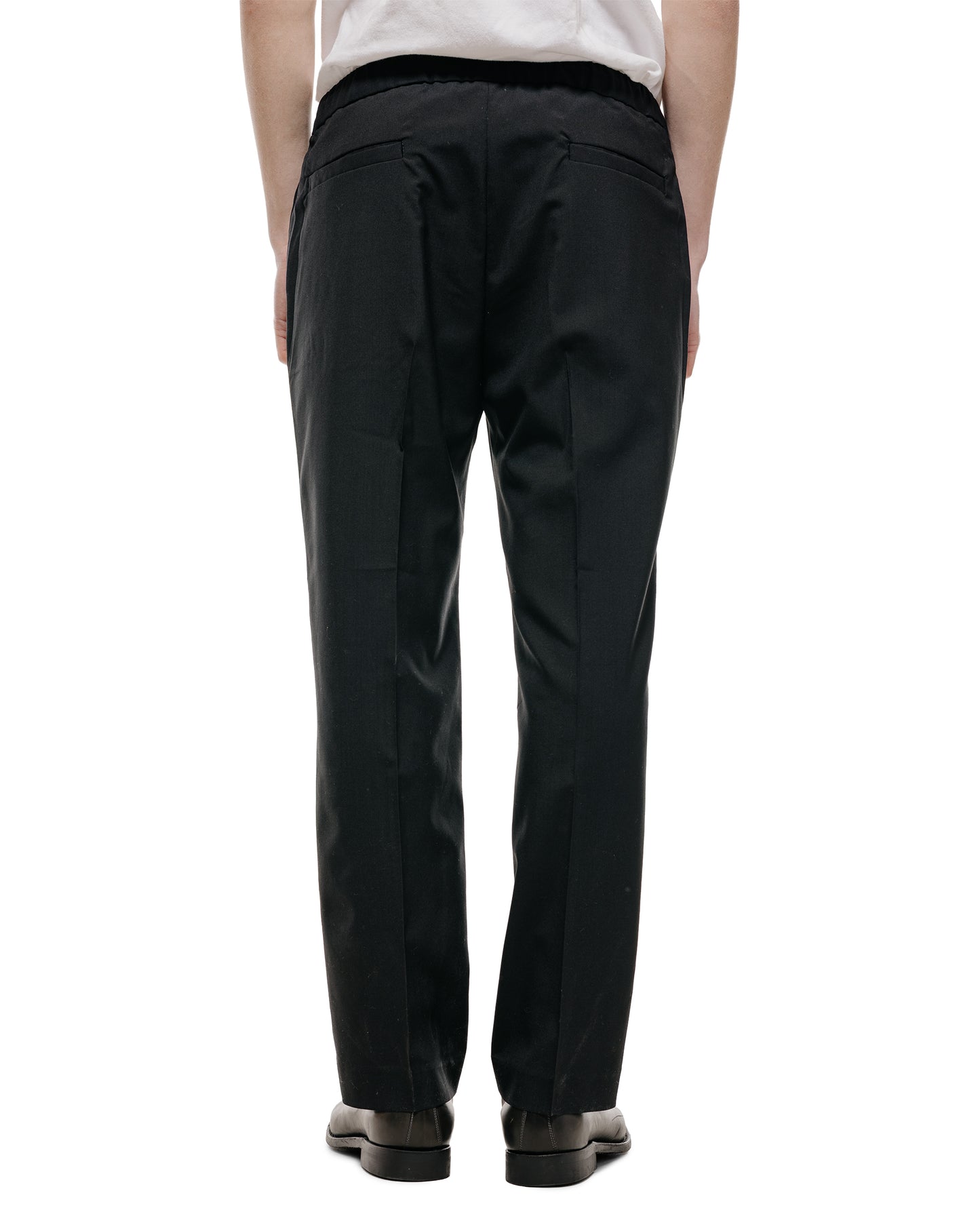 lost & found MARKAWARE MARKAWARE Flat Tapered Easy Trousers Organic Wool 2/80 Tropical Black