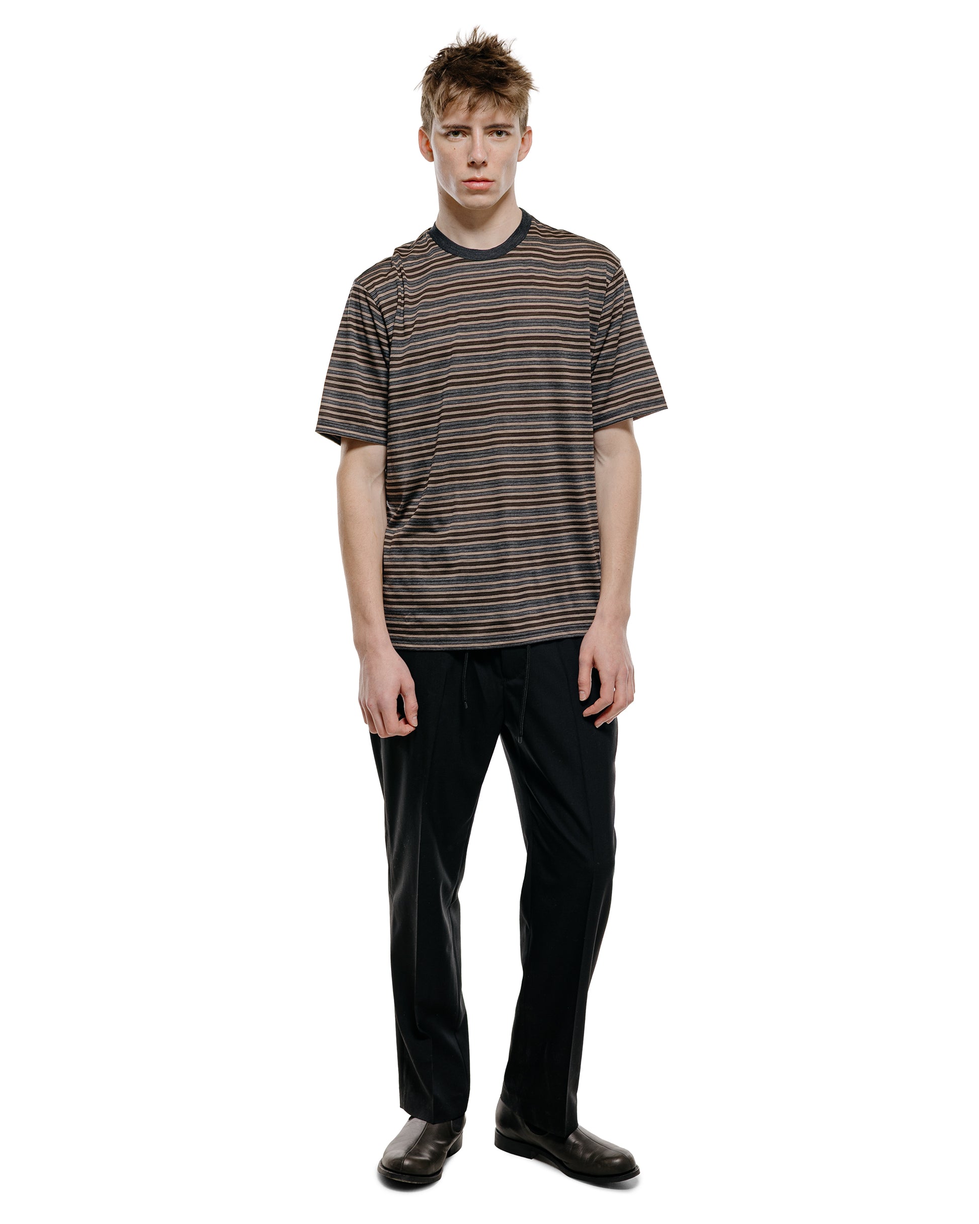 lost & found MARKAWARE MARKAWARE Flat Tapered Easy Trousers Organic Wool 2/80 Tropical Black