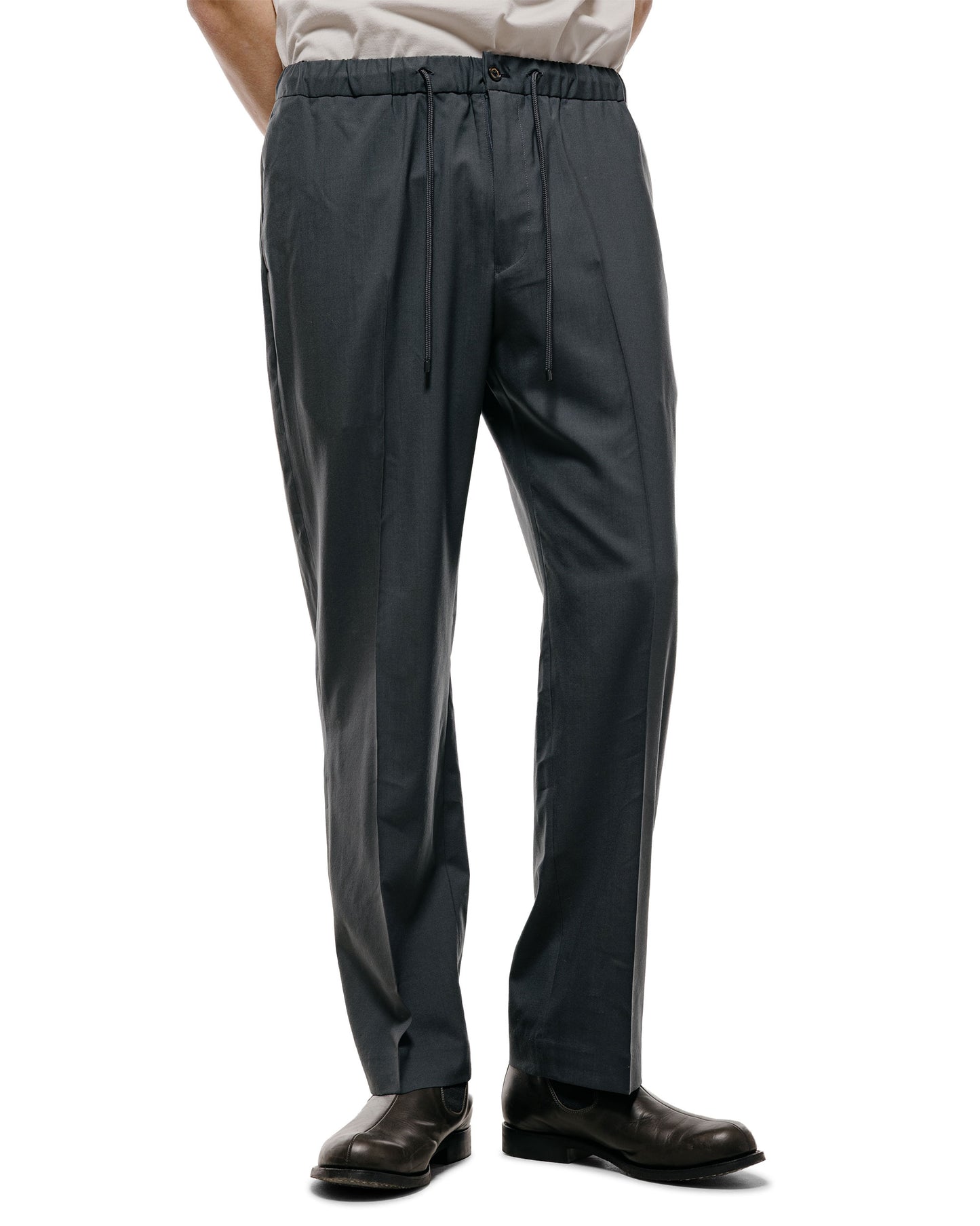 lost & found MARKAWARE MARKAWARE Flat Tapered Easy Trousers Organic Wool 2/80 Tropical Charcoal