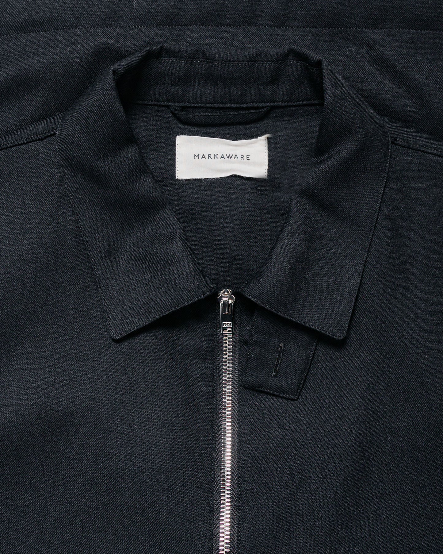 lost & found MARKAWARE MARKAWARE Half Zip Service Jacket 2/80 Organic Wool Viyella Black