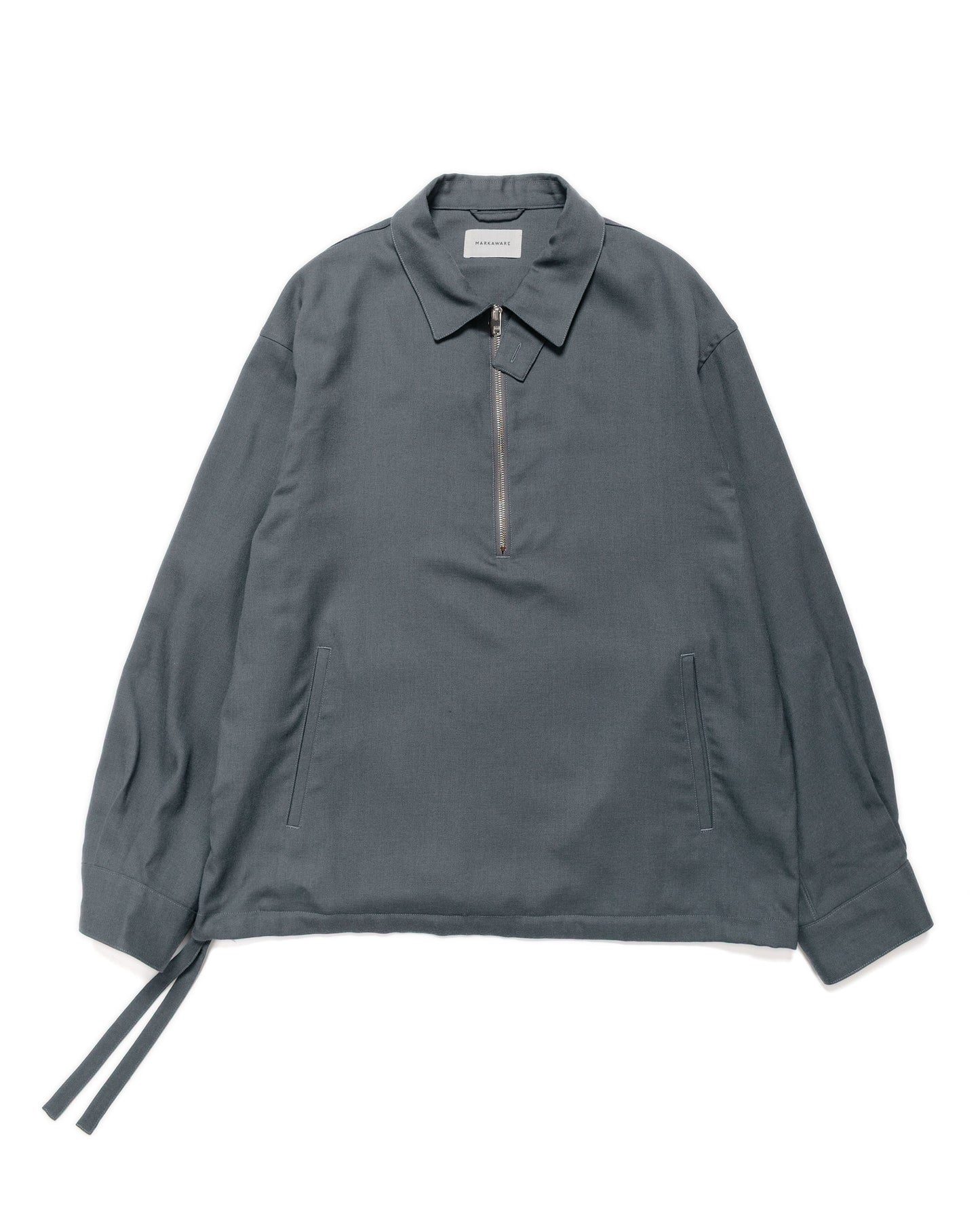 lost & found MARKAWARE MARKAWARE Half Zip Service Jacket 2/80 Organic Wool Viyella Forest Grey