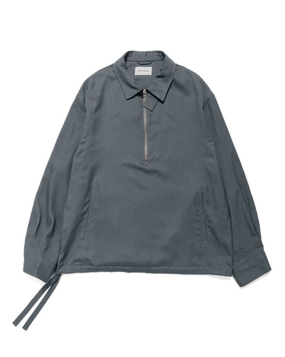 lost & found MARKAWARE MARKAWARE Half Zip Service Jacket 2/80 Organic Wool Viyella Forest Grey