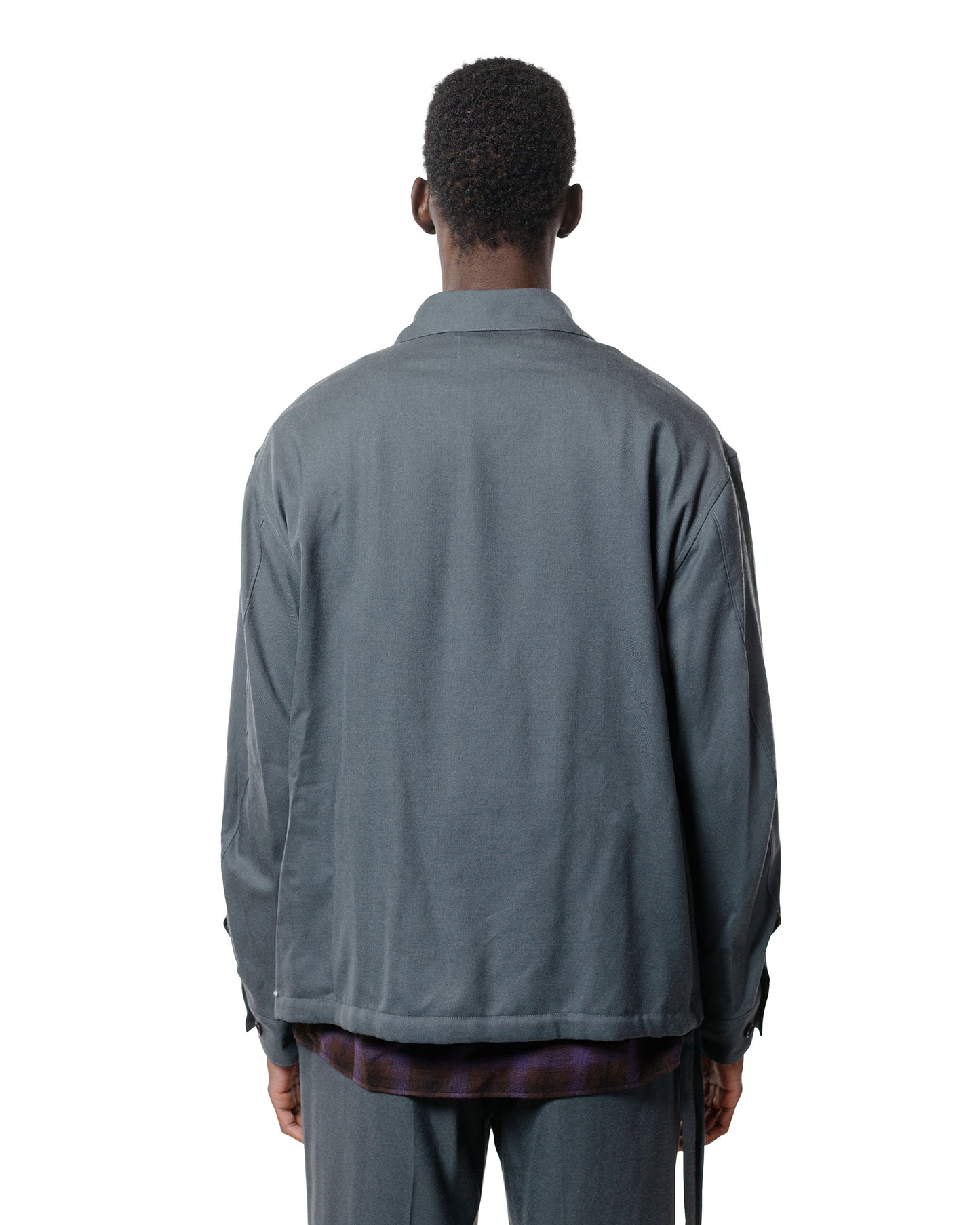 lost & found MARKAWARE MARKAWARE Half Zip Service Jacket 2/80 Organic Wool Viyella Forest Grey