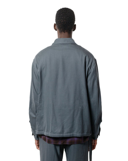 lost & found MARKAWARE MARKAWARE Half Zip Service Jacket 2/80 Organic Wool Viyella Forest Grey