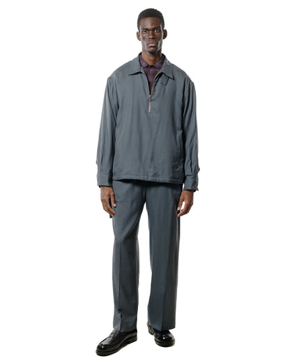 lost & found MARKAWARE MARKAWARE Half Zip Service Jacket 2/80 Organic Wool Viyella Forest Grey