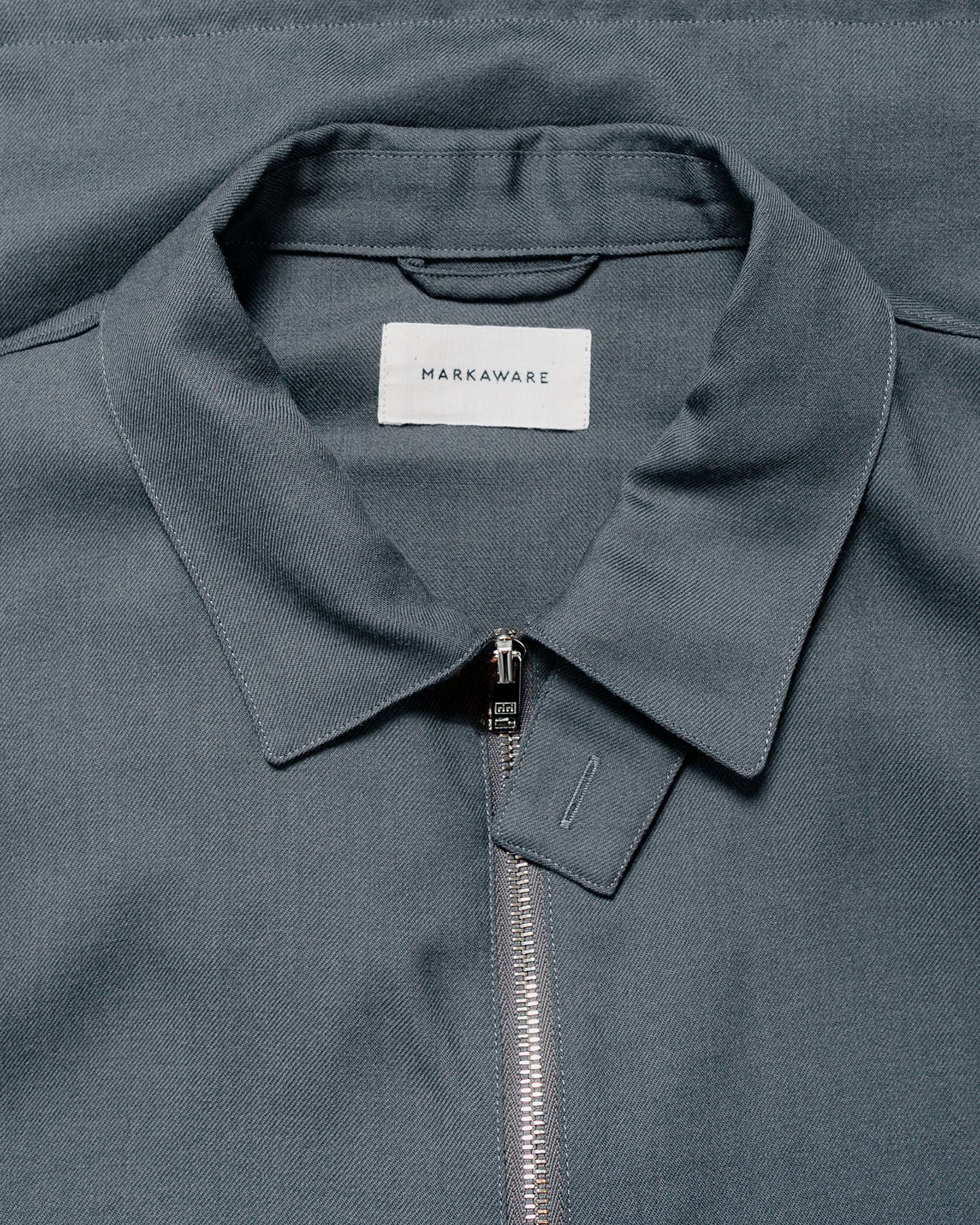 lost & found MARKAWARE MARKAWARE Half Zip Service Jacket 2/80 Organic Wool Viyella Forest Grey