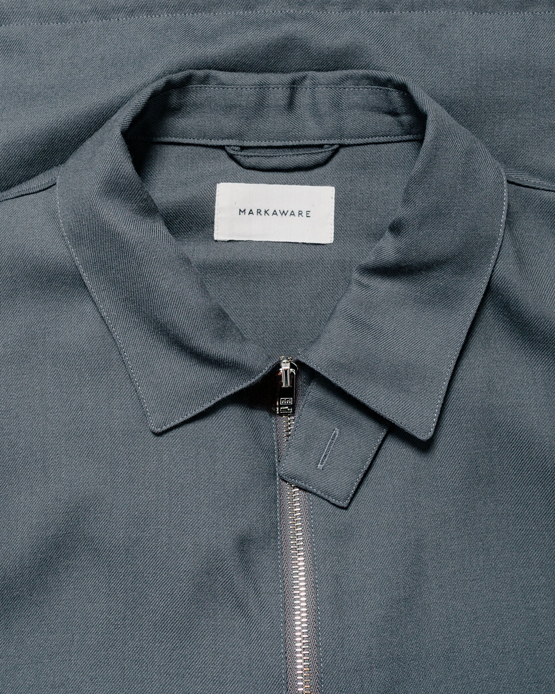 lost & found MARKAWARE MARKAWARE Half Zip Service Jacket 2/80 Organic Wool Viyella Forest Grey