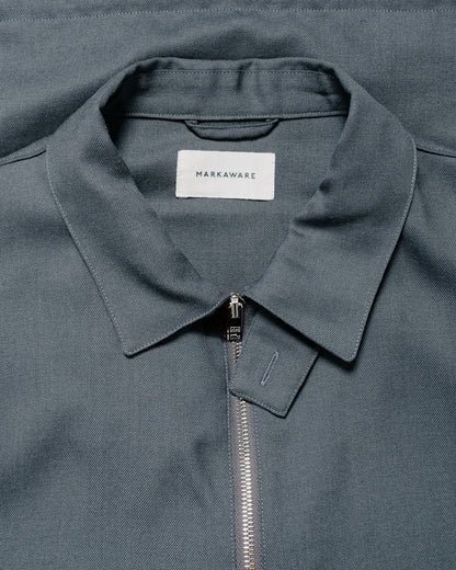lost & found MARKAWARE MARKAWARE Half Zip Service Jacket 2/80 Organic Wool Viyella Forest Grey