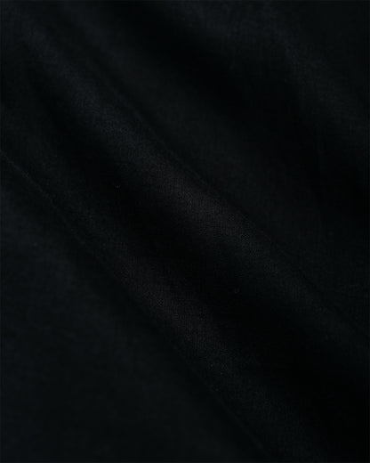 lost & found MARKAWARE MARKAWARE Italian Open Collar Shirt Organic Cotton 90/1 Lawn Black