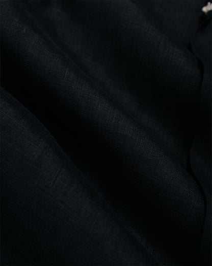 lost & found MARKAWARE MARKAWARE Open Collar Shirt Hemp Shirting Black