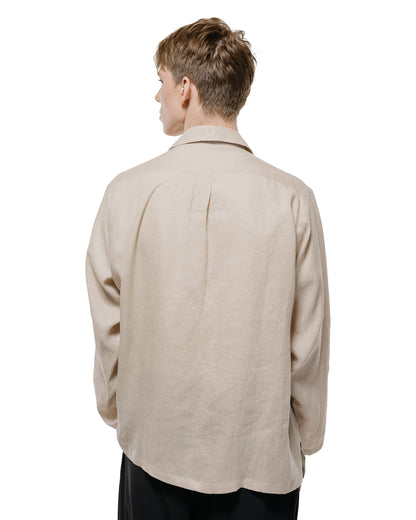 lost & found MARKAWARE MARKAWARE Open Collar Shirt Hemp Shirting Taupe