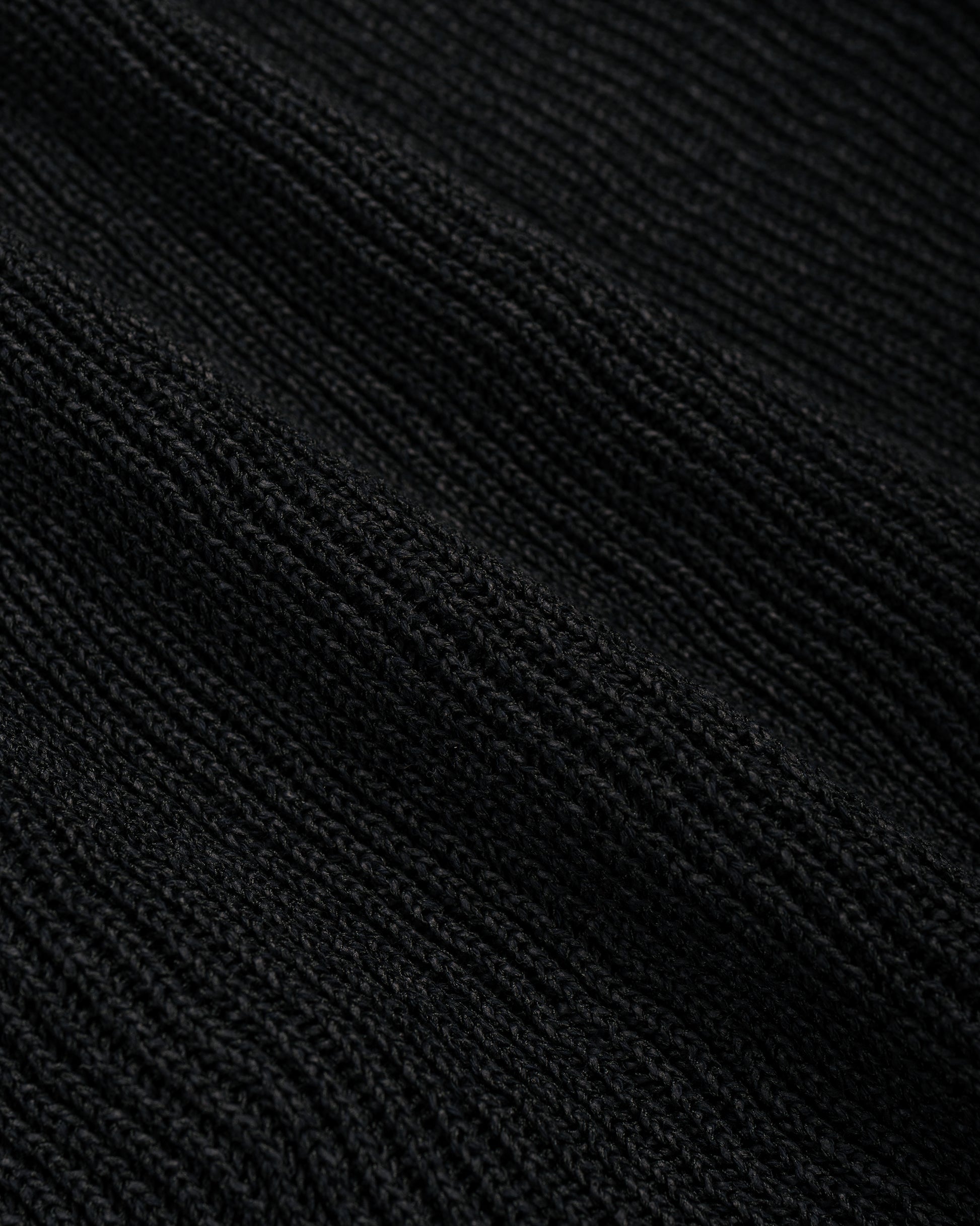 lost & found MARKAWARE MARKAWARE Organic Cotton Japanese Paper Silk Yarn Skipper Rib Jumper Black