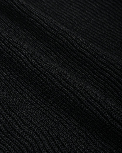 lost & found MARKAWARE MARKAWARE Organic Cotton Japanese Paper Silk Yarn Skipper Rib Jumper Black