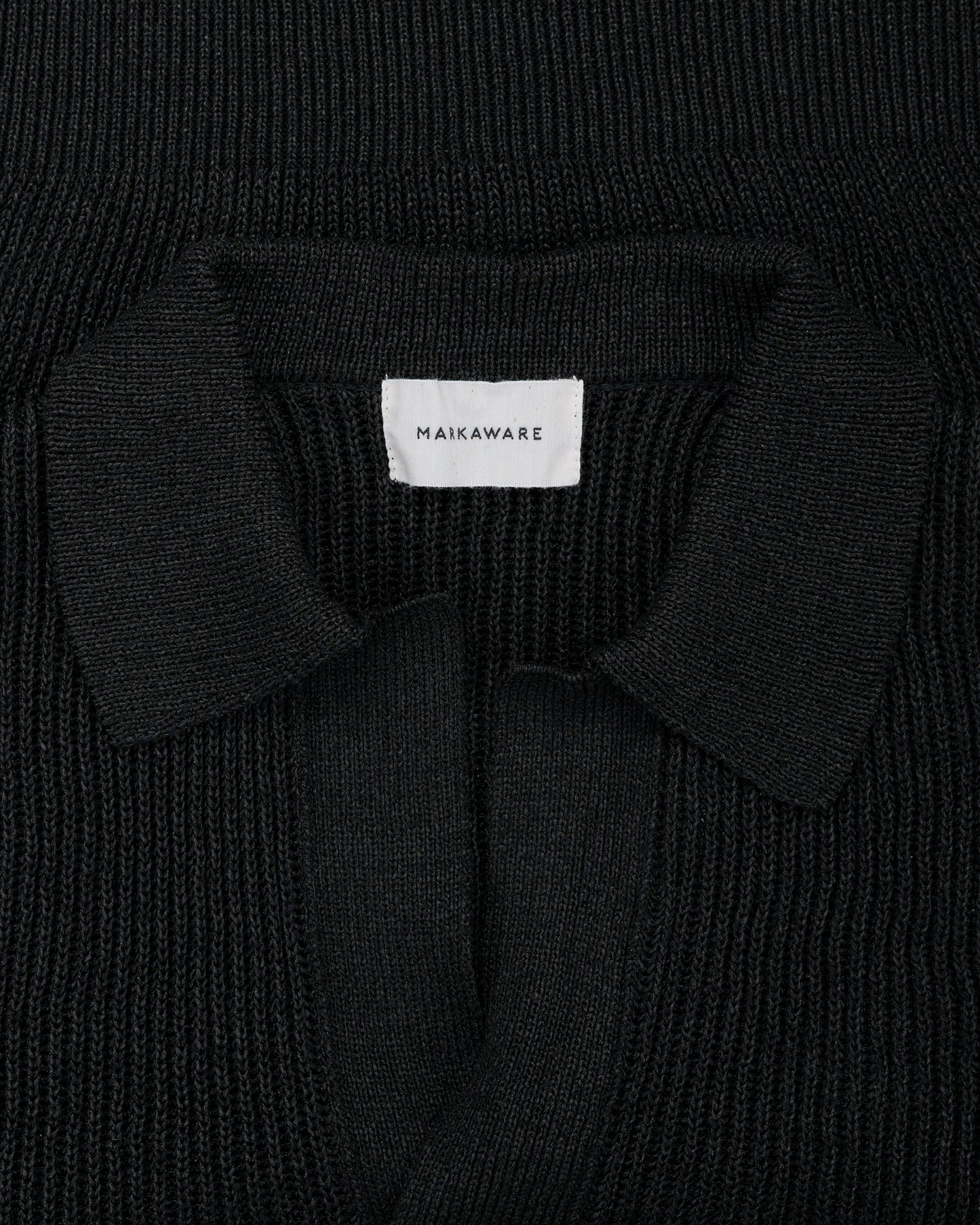 lost & found MARKAWARE MARKAWARE Organic Cotton Japanese Paper Silk Yarn Skipper Rib Jumper Black
