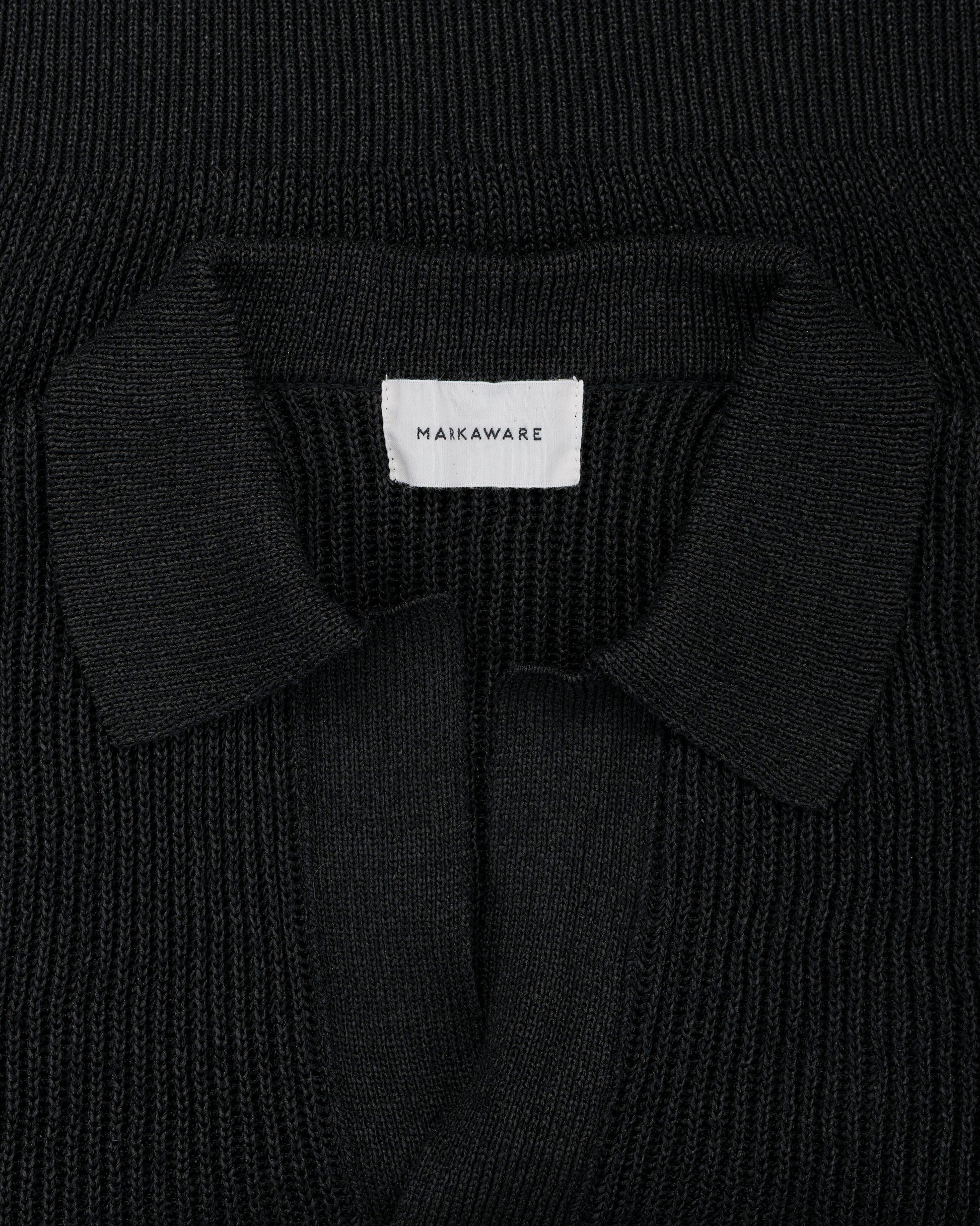 lost & found MARKAWARE MARKAWARE Organic Cotton Japanese Paper Silk Yarn Skipper Rib Jumper Black