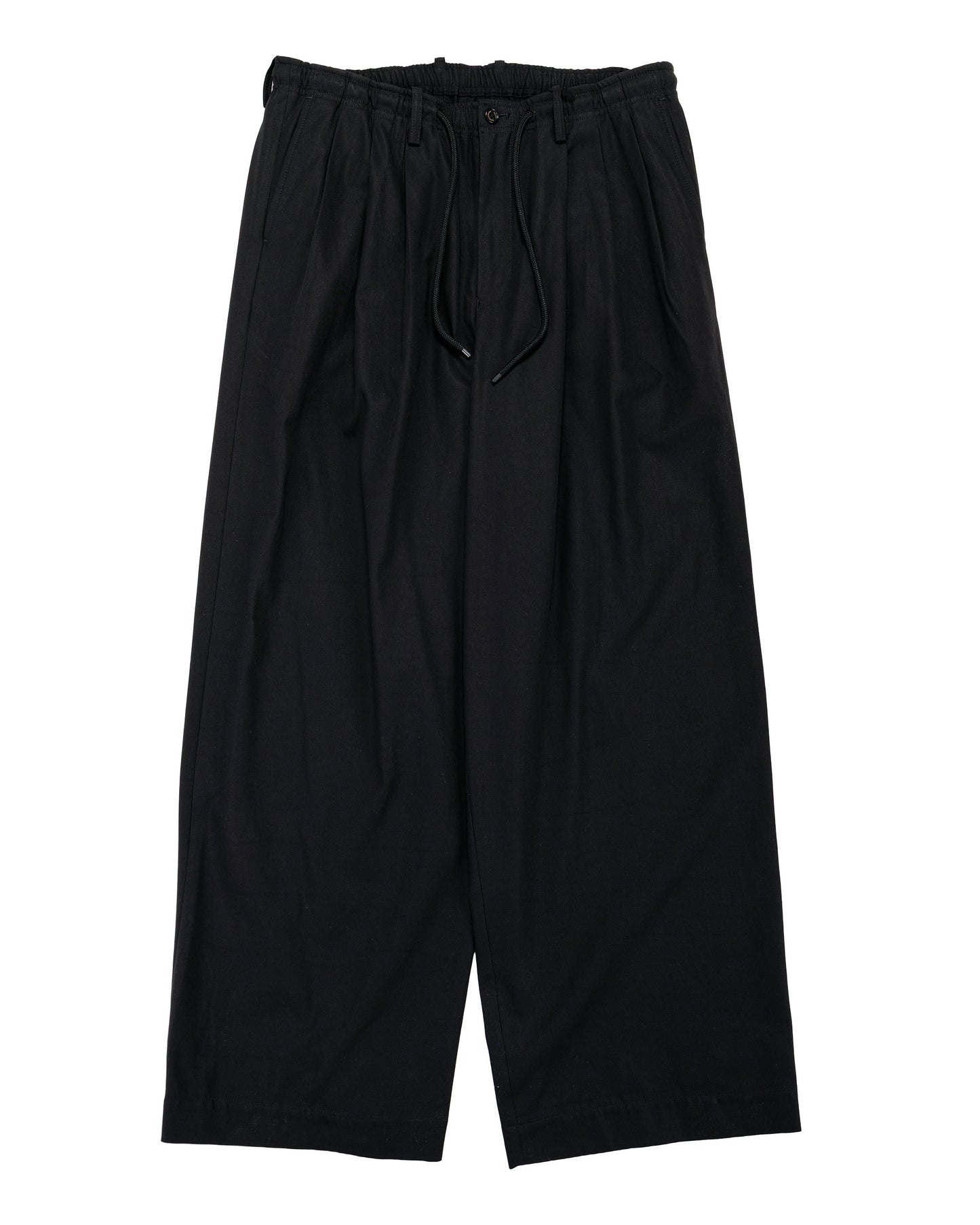 lost & found MARKAWARE MARKAWARE Triple Pleated Easy Trousers Organic Cotton Voile Yarn Twill Black