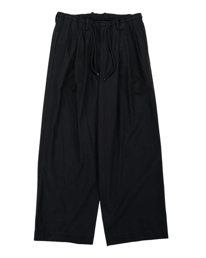 lost & found MARKAWARE MARKAWARE Triple Pleated Easy Trousers Organic Cotton Voile Yarn Twill Black