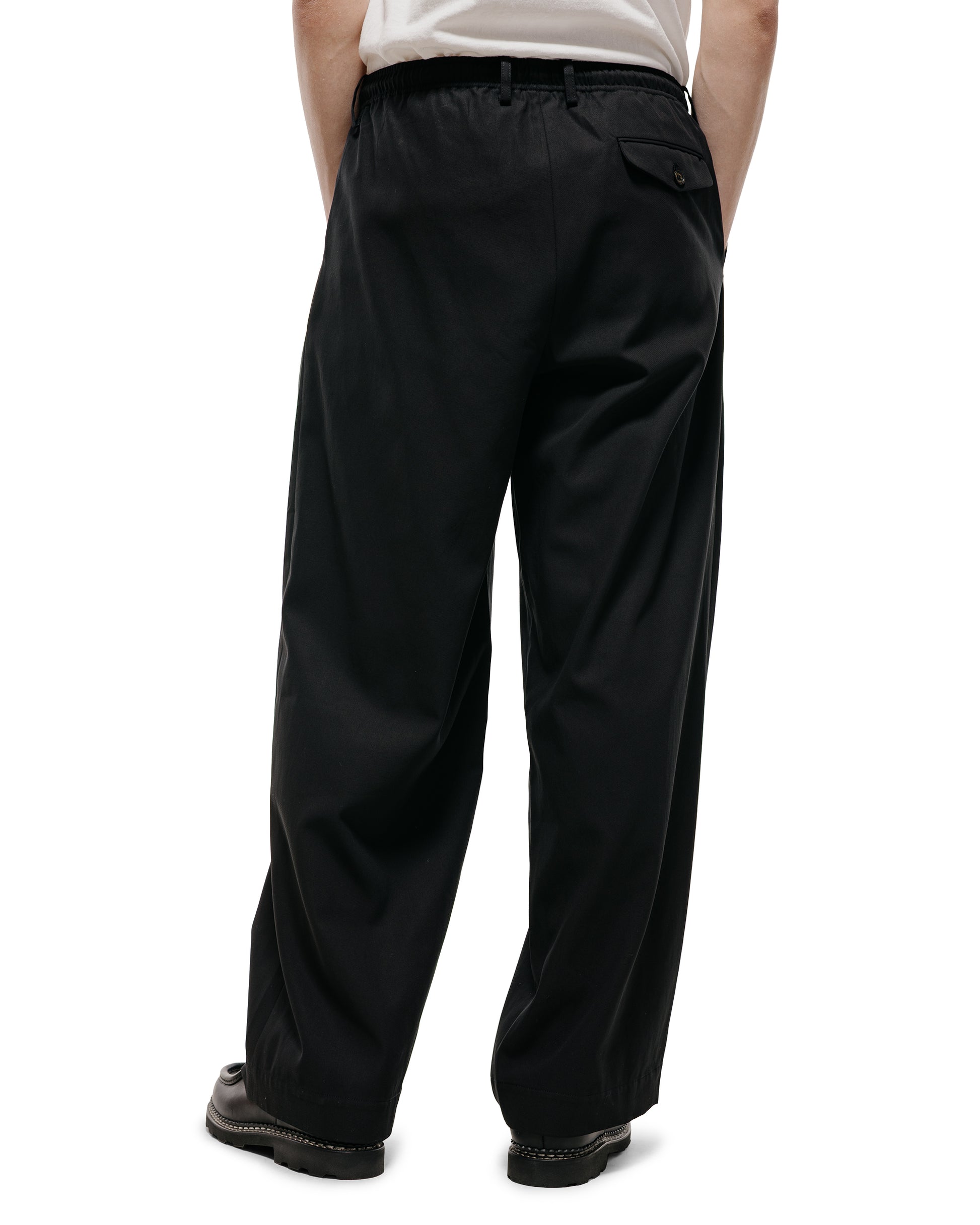 lost & found MARKAWARE MARKAWARE Triple Pleated Easy Trousers Organic Cotton Voile Yarn Twill Black