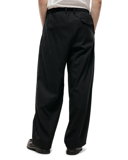 lost & found MARKAWARE MARKAWARE Triple Pleated Easy Trousers Organic Cotton Voile Yarn Twill Black