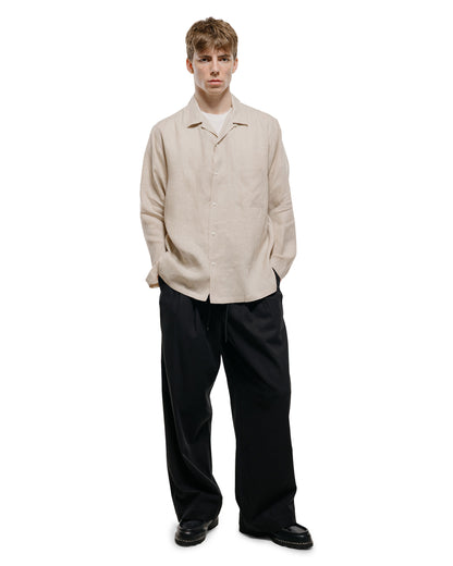 lost & found MARKAWARE MARKAWARE Triple Pleated Easy Trousers Organic Cotton Voile Yarn Twill Black
