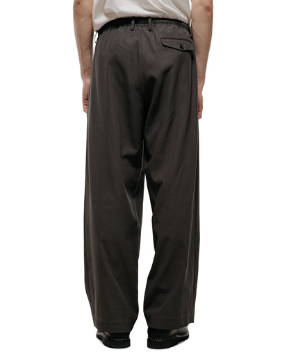 lost & found MARKAWARE MARKAWARE Triple Pleated Easy Trousers Organic Cotton Voile Yarn Twill Charcoal
