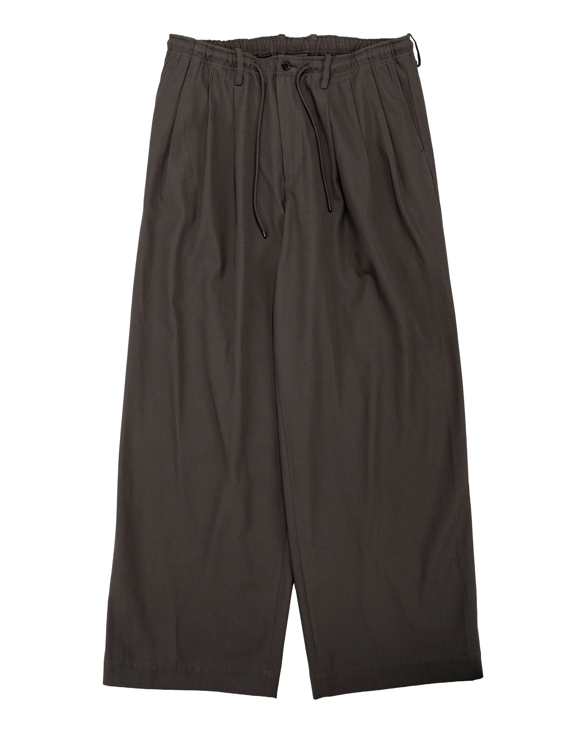 lost & found MARKAWARE MARKAWARE Triple Pleated Easy Trousers Organic Cotton Voile Yarn Twill Charcoal