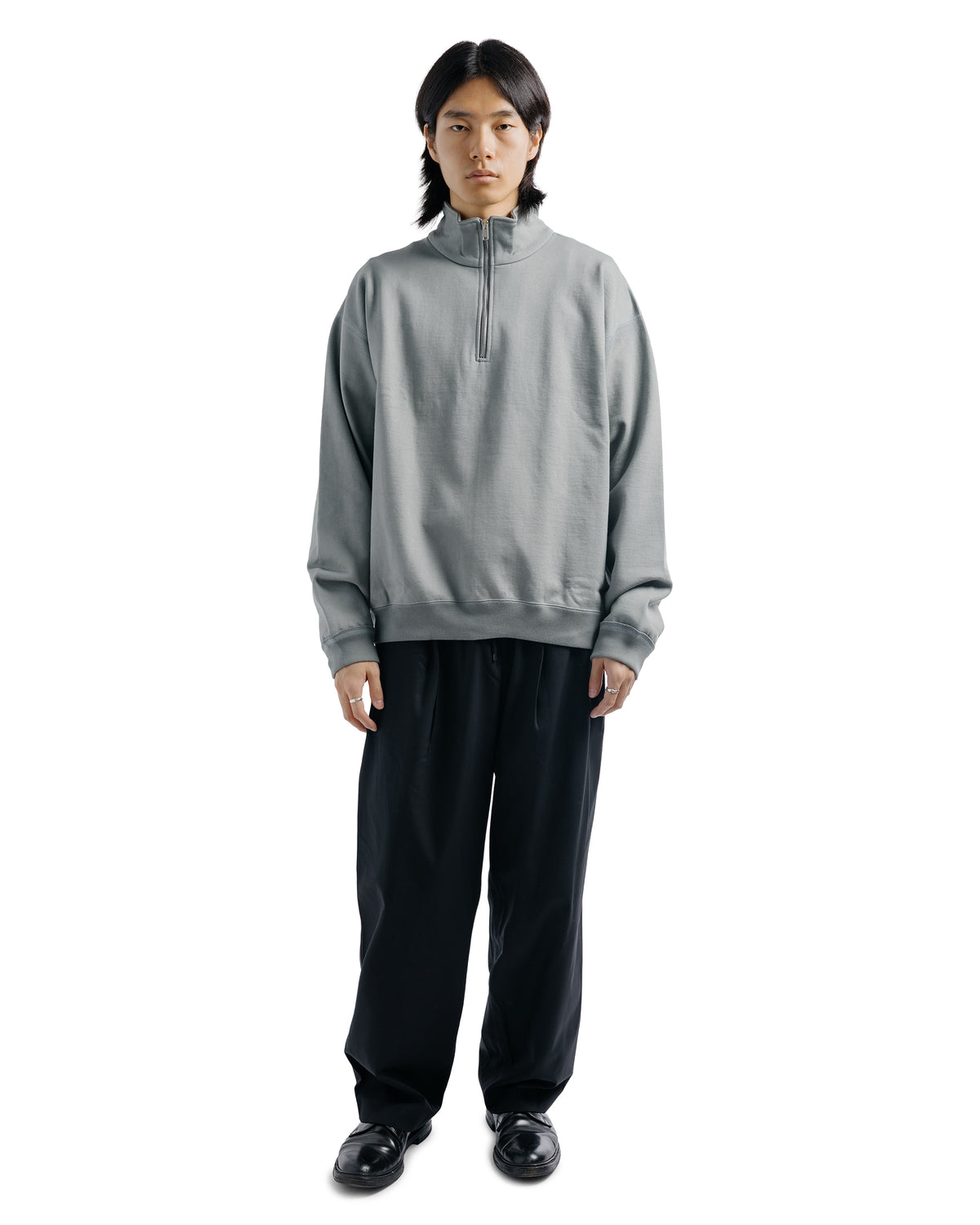 MARKAWARE Comfort Half Zip Organic Cotton Heavy Fleece Sage Green